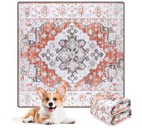 PICK FOR LIFE Washable Pee Pads for Dogs Absorbent Reusable Puppy Pads Non-Slip Puppy Training Pads with Bone Print for Floor Protector 2pcs Orange 92x92cm