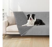 PICK FOR LIFE Waterproof Dog Blanket For Bed, 137×208cm Dog Blankets Washable Soft Reversible Puppy Blankets Anti Scratches Dirty for Bed Sofa Furniture (Light/Dark Grey)