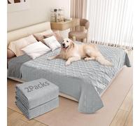 PICK FOR LIFE Waterproof Dog Blanket For Bed, 2 Pack 172×208cm Dog Blankets Washable Soft Reversible Puppy Blankets Anti Scratches Dirty for Bed Sofa Furniture