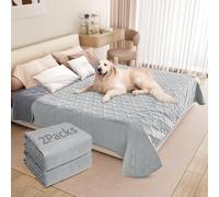 PICK FOR LIFE Waterproof Dog Blanket For Bed, 2 Packs 208×208cm Dog Blankets Washable Soft Reversible Puppy Blankets Anti Scratches Dirty for Bed Sofa Furniture