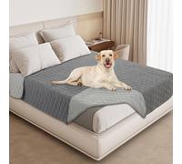 PICK FOR LIFE Waterproof Dog Blanket for Bed, Washable Pet Blankets for Large Dog Cat, 208x208cm Reversible Puppy Throw Blankets Anti Scratches Dirty for Sofa Couch Cover Furniture(Light/Dark Grey)