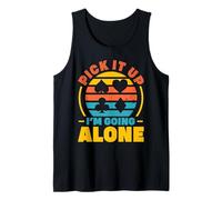 Pick It Up I'm Going Alone Funny Euchre Player Retro Tank Top