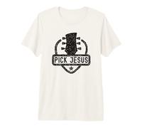 Pick Jesus Guitar Player Pastor Christian Pastor Premium T-Shirt