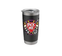 Pick ME - Retro Vintage Rock & roll tee Guitar Lover Player Stainless Steel Insulated Tumbler