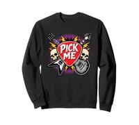 PICK ME - retro vintage rock & roll tee guitar lover player Sweatshirt