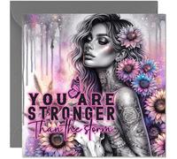 Pick Me Up Cards For Women - Stronger than the Storm - Motivational Card for her