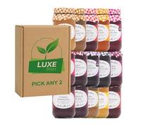 Pick & Mix 340g Jams Choose Any 2 - Strawberry, Apricot, Raspberry, Seedless, Cherry, Blackcurrant, Blueberry, Plum, Damson, Gooseberry, Pineapple& Rhubarb Compatible for Mrs Darlingtons By Luxe Bitez