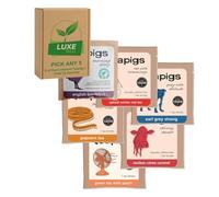 Pick & Mix Tea Sachets - Choose Any 5 Flavours (5 Each) 25 Wrapped | Green Tea with Peach, Popcorn Tea, Earl Grey Strong, English Breakfast & Spiced Winter Red | Compatible with teapigs By Luxe Bitez