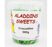 Pick n Mix Animal Retro Jelly Halal Sweets. Premium quality for Kids & Adults Christmas, EID, Wedding Candy Carts, Gifts and Sharing. 500g 1kg bulk varieties (500g, Large Green Crocodiles)