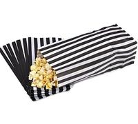 Pick n Mix Popcorn Sweet Candy Stripe Paper Bags Black & White 4" x 9.5" x 3" - Pack of 500