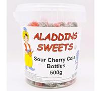 Pick n Mix Sour fizzy Jelly Retro Halal Cola Sweets. Premium quality for Kids & Adults Christmas, EID, Wedding Candy Carts, Gifts and Sharing. 500g 1kg bulk varieties (500g, Sour Cherry Cola Bottles)