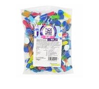 Pick 'n' Mix Station Blue Mix, Raspberry & Bubblegum Flavour Sweets with Paintbrush & Mushroom Pieces, Large Retro Sweets Bag, 1 kg (Pack of 1)