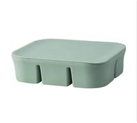 Pick Plate Silicone Freezer Trays with Lid, 6 Compartments, 15x12x4cm, BPA Free, Stackable, for Ice Cubes, Sauce Portions, Stock or Broth Portions (Green)