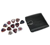 Pick pouch, black, PVC, with 12 celluloid picks
