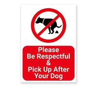 Pick Up After Your Dog Sign - Durable 1mm PVC, Rust-Proof & Weatherproof Outdoor Pet Waste Notice for Gardens, Parks, Paths - Multiple Sizes & Colours No.038 (Red, A4 (210mm x 297mm) - No Holes)