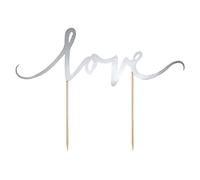 Pick with"Love" Lettering Silver - Wedding Cake Decoration