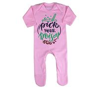 Pick Your Poison Cauldron Potion [HALLO19] Baby Romper Jumpsuit with feet, 3-6 Months, Pastel Pink