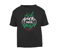Pick Your Poison Cauldron Potion [HALLO19] Short Sleeve Cotton Kids t Shirt, 2-3 Years, Black