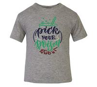 Pick Your Poison Cauldron Potion [HALLO19] Short Sleeve Cotton Toddler t Shirt, 3-4 Years, Grey