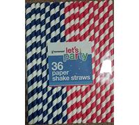 Pick2Basket Straws Paper, Drinking Straw Biodegradable Recyclable, Party Straw for Birthday, Wedding, Christmas, 5 Colors 36Pcs Rainbow Straws