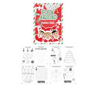 Pick2Drop Christmas Puzzle Book Kids Mini Elfin Around A6 Activity Book Colouring Wordsearch Party Bag Stocking Fillers children Xmas Books Pack of 2