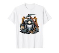 Pickaxe Miners Lamp Crossed Underground Miner Illustration T-Shirt