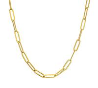 PICKBEAU 18K Gold Plated Paperclip Chain Necklace 3.0MM Gold Necklace, Chain Link Necklace for Men Women Unisex Multiple Length Size for Choice, 20 inches, Gold, No Gemstone