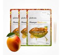 pick'em flavoured toothpicks Mango Madness [SINGLE PACK] - 20x flavoured toothpicks - the lifestyle alternative to chewing gum (juicy exotic flavour) - toothpicks with flavour - toothpicks wooden