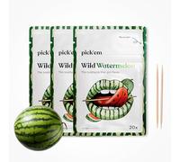 pick'em flavoured toothpicks Wild Watermelon [TRIPLE PACK] - 60x flavoured toothpicks - the lifestyle alternative to chewing gum (juicy exotic flavour) - toothpicks with flavour - toothpicks wooden