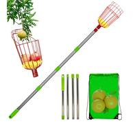 Picker Pole with Basket - Telescopic Fruit Harvesting Tool with Detachable Rustproof Grip | Lightweight Extendable Picker for Pear, Plum, Lemon, Apricot, Orchard Garden Use