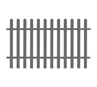 Picket Fence Grey WPC 200x120cm Rustic Decorative Garden Border 12 Pickets Easy