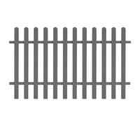 Picket Fence Grey WPC 200x120cm Rustic Decorative Garden Border 12 Pickets Easy