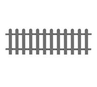 Picket Fence Grey WPC 200x60 cm Wood-Plastic Composite 12 Pickets Garden Border