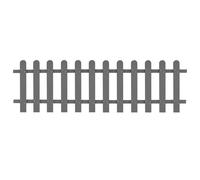 Picket Fence Grey WPC 200x60cm 12 Pickets Rustic Decorative Garden Panel Durable