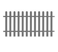 Picket Fence Grey WPC Wood-Plastic Composite 200x60 cm Garden Panel Rustic Decor
