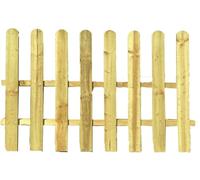 Picket Fence Panel - Natural Brown Garden Wood Fence with Rounded Pickets, Pressure-Treated for Durability | Hand-Built Lawn Fence for Potio and Garden (6FT (L) X 3FT (H))