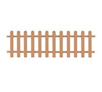 Picket fence rustic brown WPC 200x60cm 12 pickets garden border easy assemble
