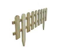 Picket Fence Wooden Panel Garden Border Edging FSC Certified Timber Pressure Treated Against Rot Fixed Picket Panel for Lawn Driveway Paths Easy Install with Pre-Drilled Holes & Spikes_40x 99cm (6)