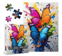 PICKFORU Butterfly Jigsaw Puzzles 1000 Pieces for Adults, Gradient Color Explosion Puzzles, Difficult Art Impossible Puzzle
