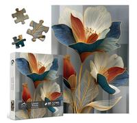 PICKFORU Floral Art 1000 Piece Puzzle for Adults, Linear Petals Jigsaw Puzzles Gradient, Modern Flower Puzzle Theme as Home Decor