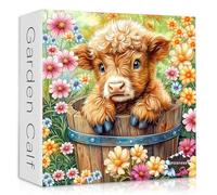 PICKFORU Highland Cow Puzzles for Adults 1000 Pieces, Cute Cow Animal Flower Puzzles 1000 Pieces, Colorful Floral Garden Jigsaw Puzzles, Nature Plant Scenery for Adults