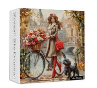 PICKFORU Stylish Urban Elegance 1000 Piece Puzzle for Adults,Vintage Elegant Woman Jigsaw Puzzle,Nature City Park 1000 Piece Puzzle Hard Challenging