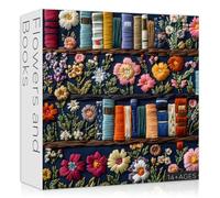 PICKFORU Wildflower Pages Jigsaw Puzzle 1000 Pieces, Unique Art Floral Plant Puzzle Retro Vintage Aesthetic Challenge for Adults