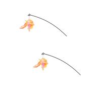 PICKFUN 2 Pack Durable Cat Teaser Wand, Interactive Feather & Bell for Indoor Cats Hunting Training