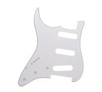 Pickguard Guitar Part Left Hand 3 Ply 11 Holes SSS Guitar Pickguard Anti-Scratch Plate For ST FD Electric Guitar(White)