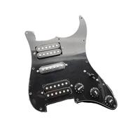 Pickguard Pickup 1SET Loaded Prewired Electric Guitar Pickguard 11 Hole Hsh Pickups Pre Wired Single-Coil Humbucker Magnet Pickups(Black)