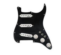 Pickguard Pickup Ainico 5 Single Coil Pickup Set Guitar Pickup 7-Way Type Fully Installed Pre-wired Pickguard SSS For ST Guitar(Black White)