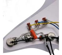 Pickguard Pickup Ainico 5 Single Coil Pickup Set Guitar Pickup 7-Way Type Fully Installed Pre-wired Pickguard SSS For ST Guitar(White)