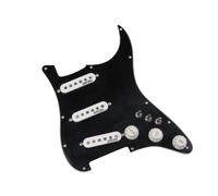 Pickguard Pickup Ainico 5 Single coil Pickups SSS 7-Way type fully loaded Prewired Pickguard Set For ST Guitar Pickups(Black White)