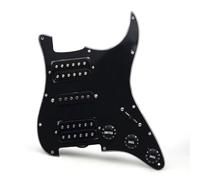 Pickguard Pickup Humbucker Loaded Prewired Scratchplate Brass Cover Two Humbucker Coil Spliting Pickguard Electric Guitar pickup HH Pickguard LP Style(Black-Black Pickup)